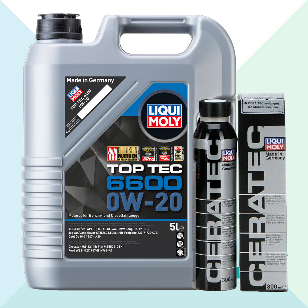 Liqui Moly Kit Top Tec 6600 0W20 C5/C6 Olio Motore Sintetico 5 LT + Ceratec 21411 +3721 (8766746034513)