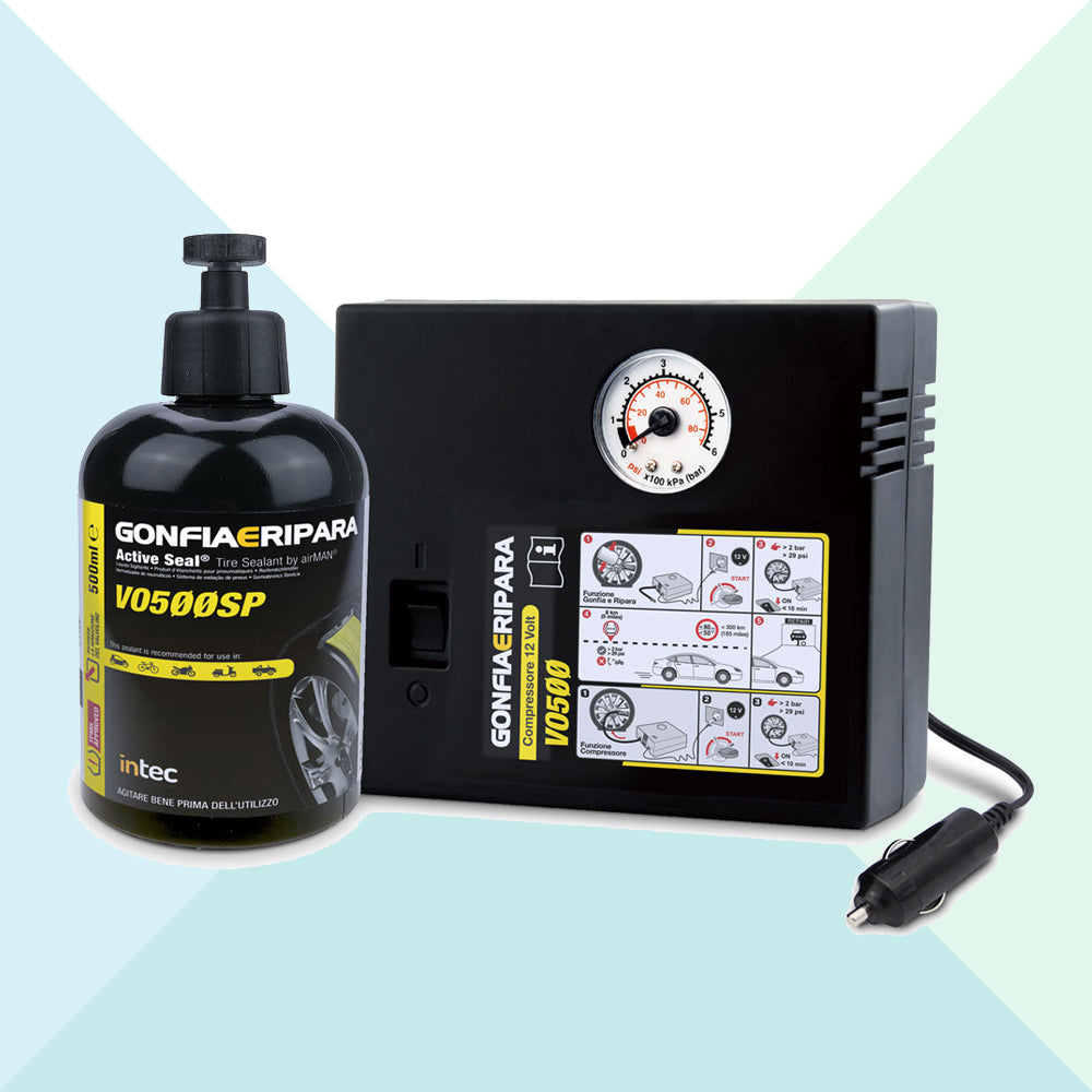 VO500 Gonfia e Ripara Kit Foratura Emergenza 12V Gomma Auto Ruota Europ Assistance Inclusa (9915308147025)