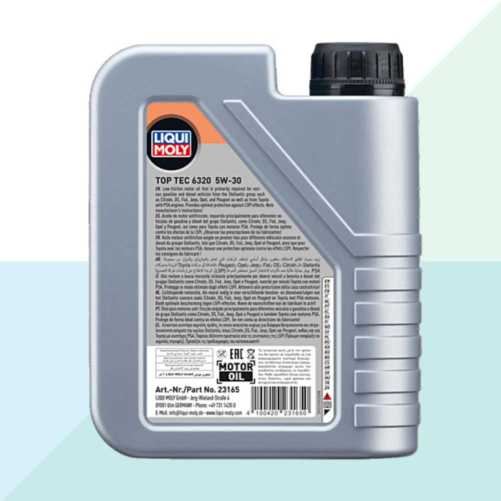 Liqui Moly 23165 Olio Motore Auto Top Tec 6320 5w30 ACEA C3, API SP 1 Litro