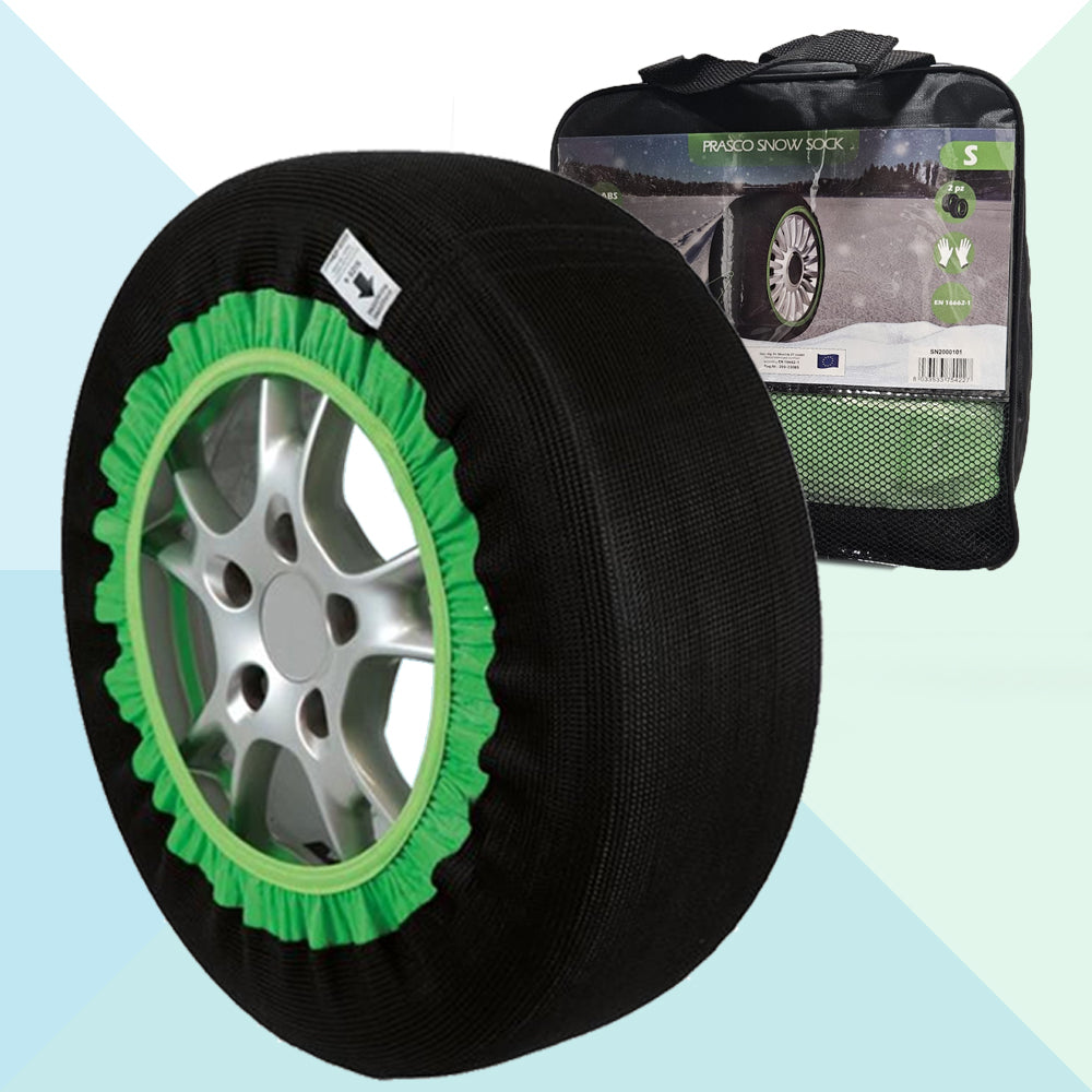Set 2 Calze da Neve in Tessuto per Auto Omologate En 16662-1 Taglia S Prasco (8884652212561)
