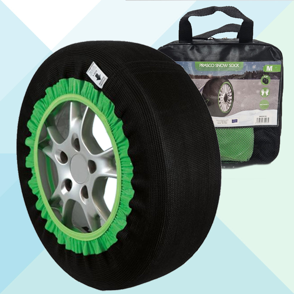 Set 2 Calze da Neve in Tessuto per Auto Omologate EN 16662-1 Taglia M Prasco (8885243478353)
