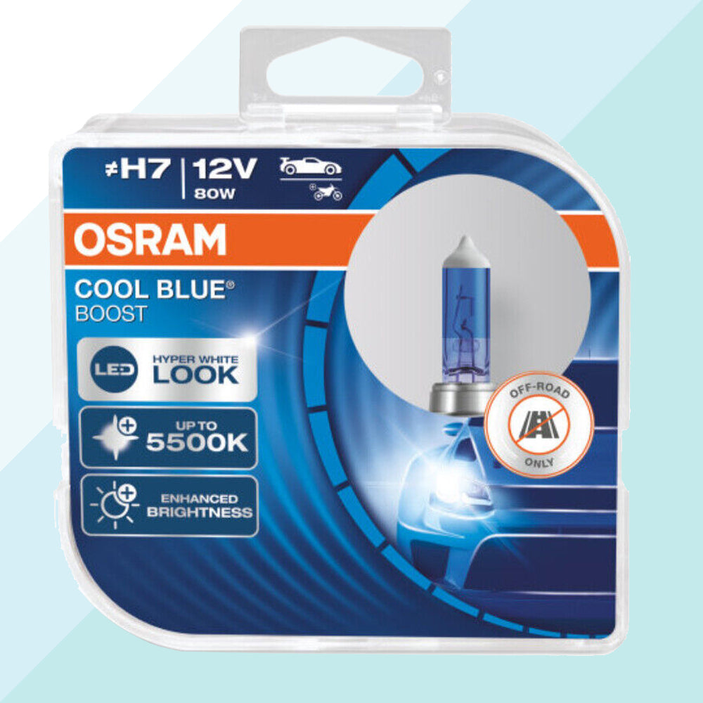 Osram Coppia Lampade H7 Alogene Cool Blue Boost 5500K 12V 80W 62210CBB-HCB (6015553863838)