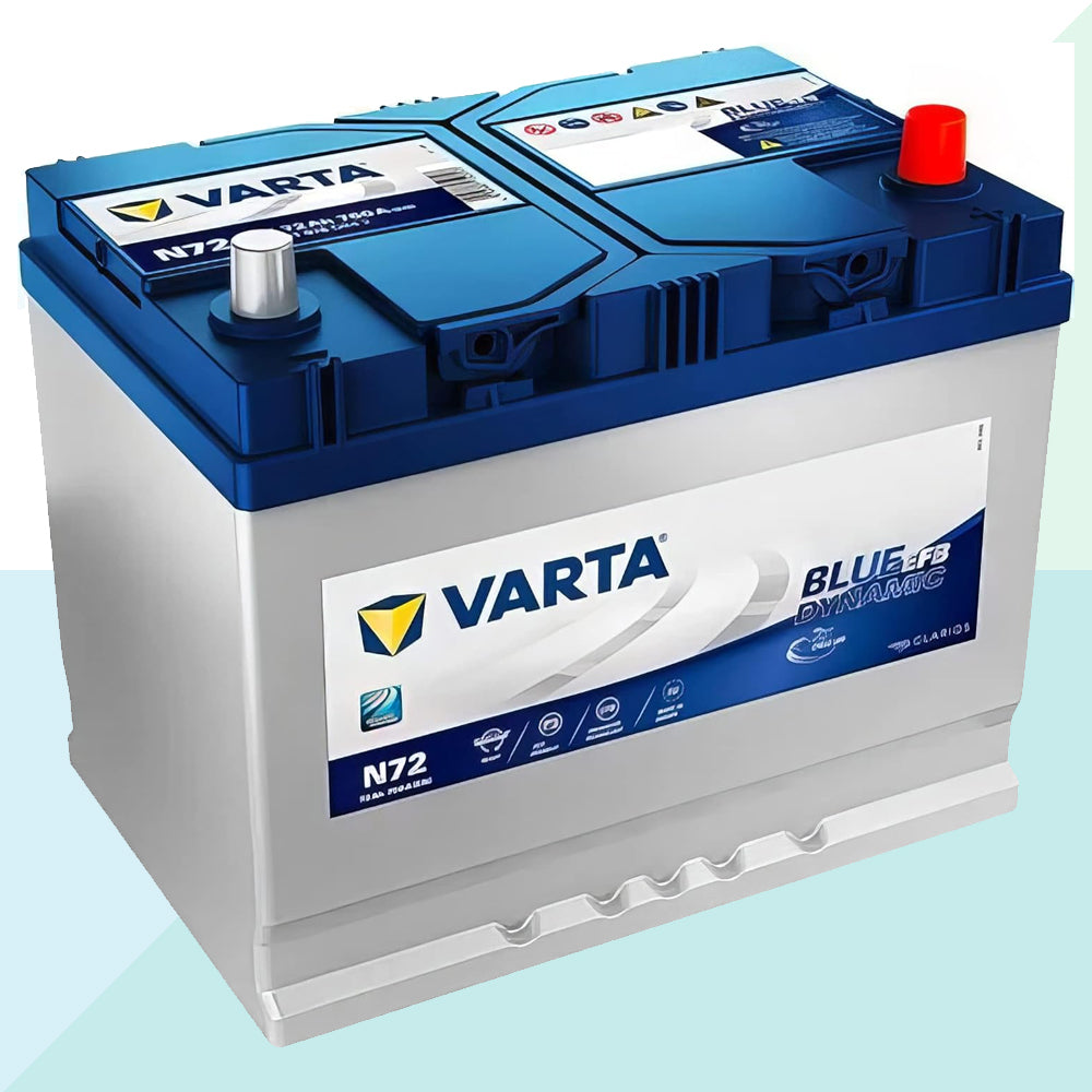 Varta N72 572501076 Batteria Auto 12V 72Ah 760A B01 Batteria EFB Start & Stop Blue Dynamic (9304850399569)