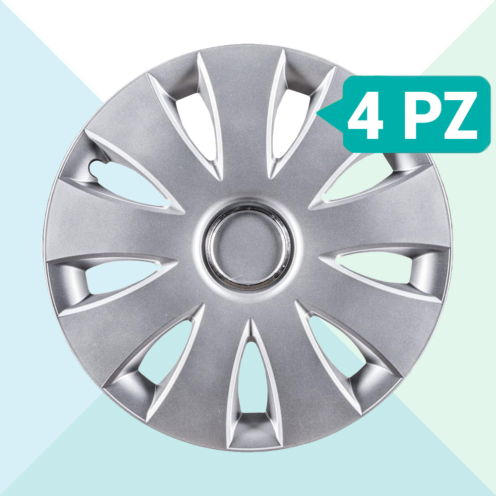 Set Box 4 Copricerchi Universali ABS Cerchi Ruote 14" Pollici Alulook Aura Cora (8843688051025)