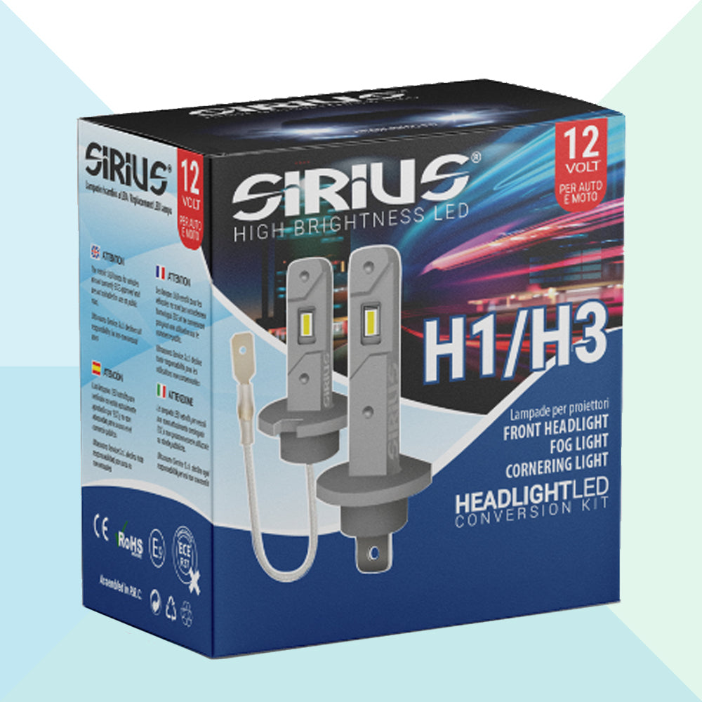 Sirius Coppia Lampade LED H1 12V Canbus Auto Moto 6300K XLH1SHORT (8703996952913)