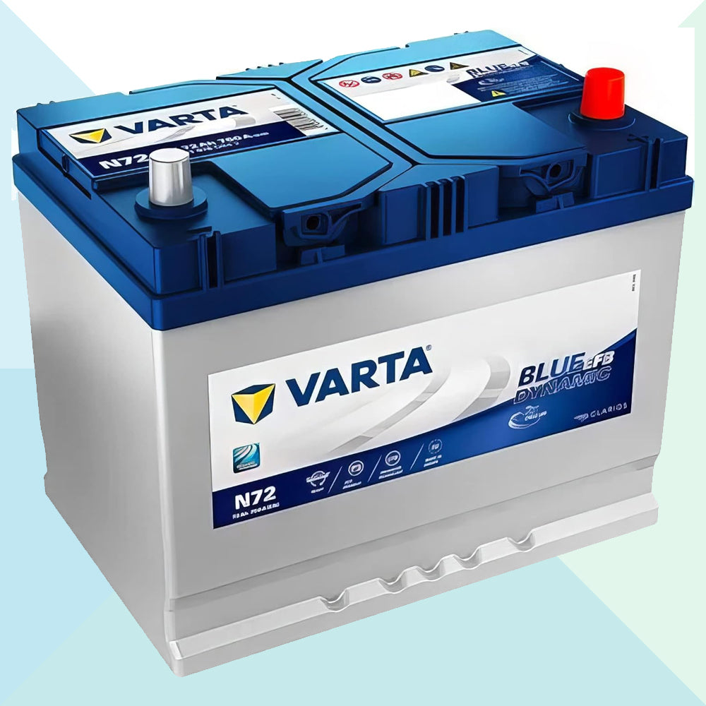 Varta N72 572501076 Batteria Auto 12V 72Ah 760A B01 Batteria EFB Start & Stop Blue Dynamic (9304850399569)