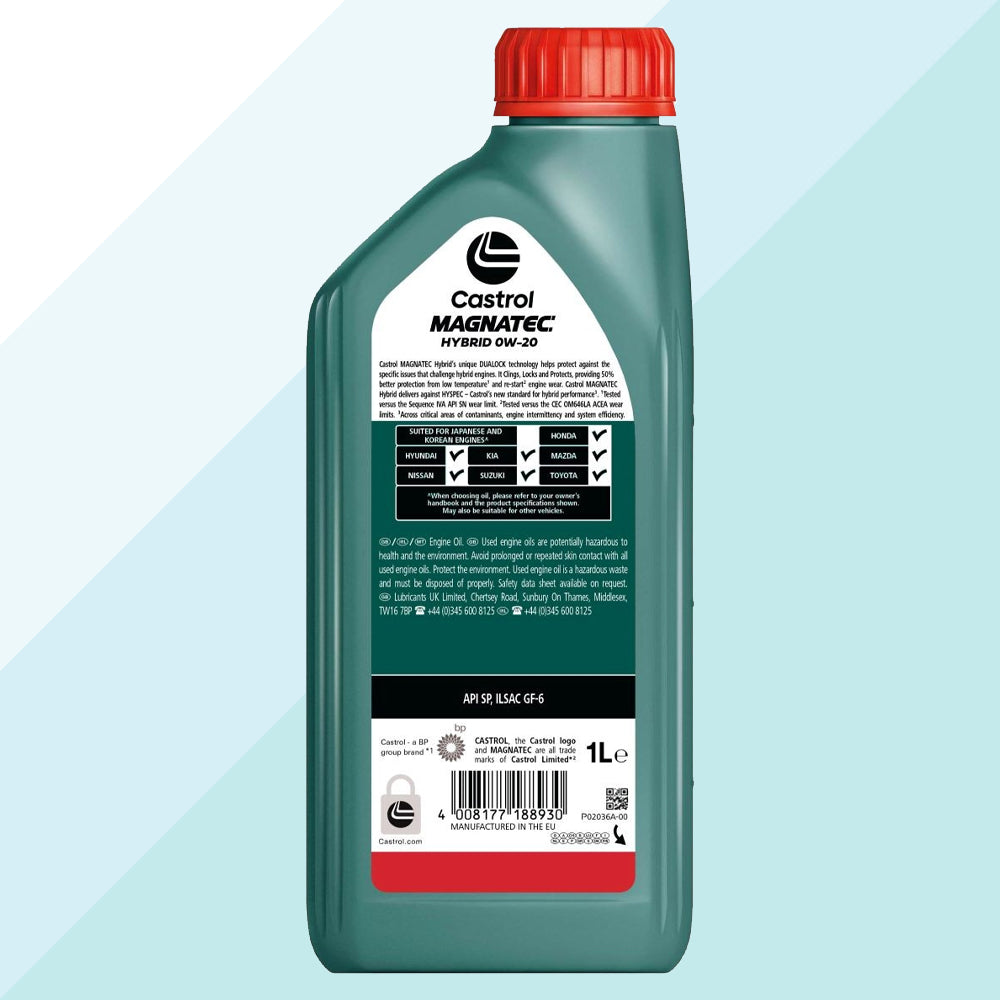 Castrol Magnatec Hybrid 15F872 Olio Motore Auto 0W20 ILSAC GF-6 API SP 1 Litro (9783915315537)