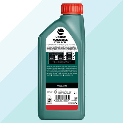 Castrol Magnatec Hybrid 15F872 Olio Motore Auto 0W20 ILSAC GF-6 API SP 1 Litro (9783915315537)