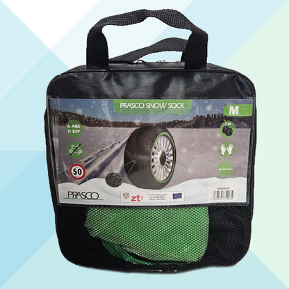 Set 2 Calze da Neve in Tessuto per Auto Omologate EN 16662-1 Taglia M Prasco (8885243478353)