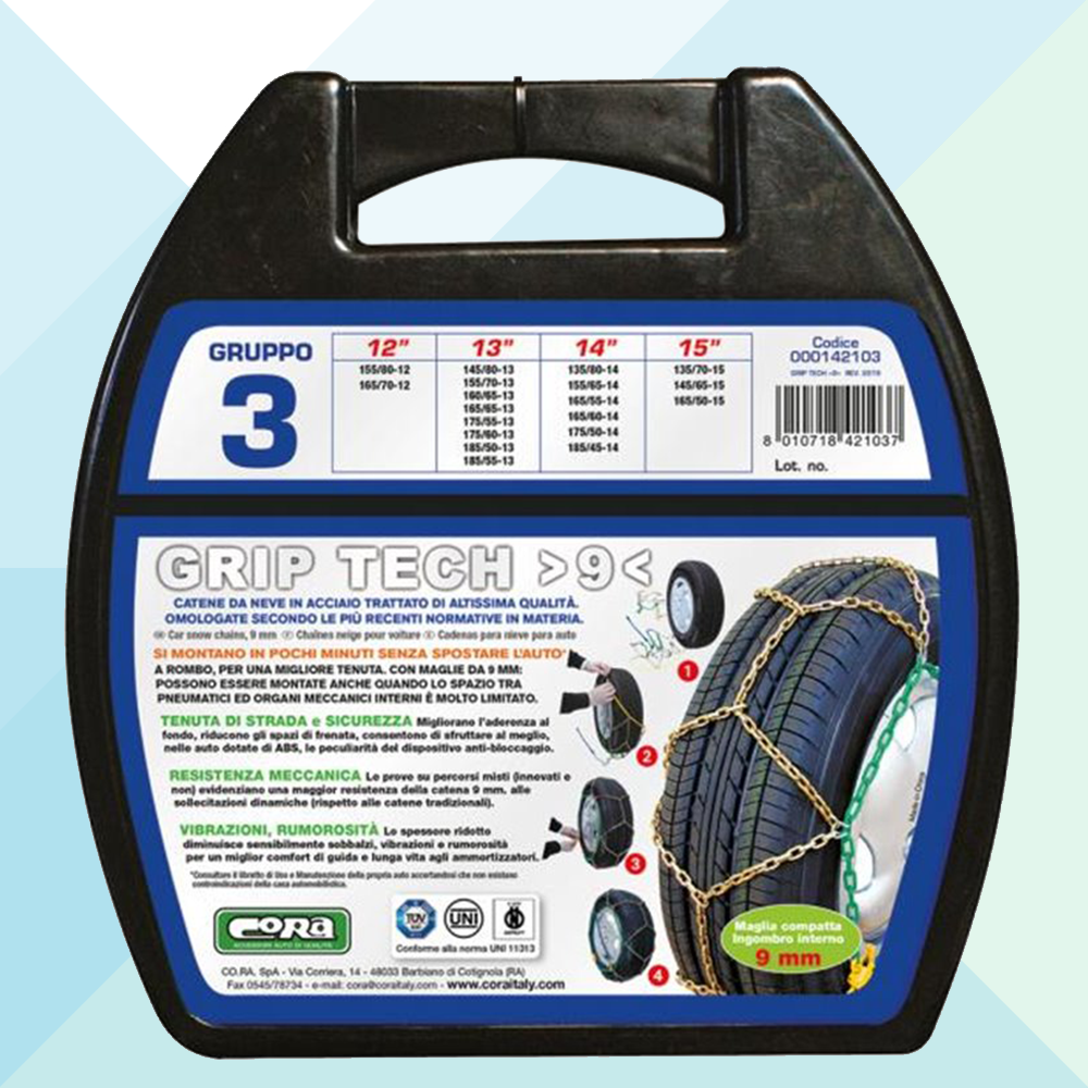 Cora Catene Neve Grip Tech Da Auto 9mm Gruppo 3 000142103 (7353815892188)