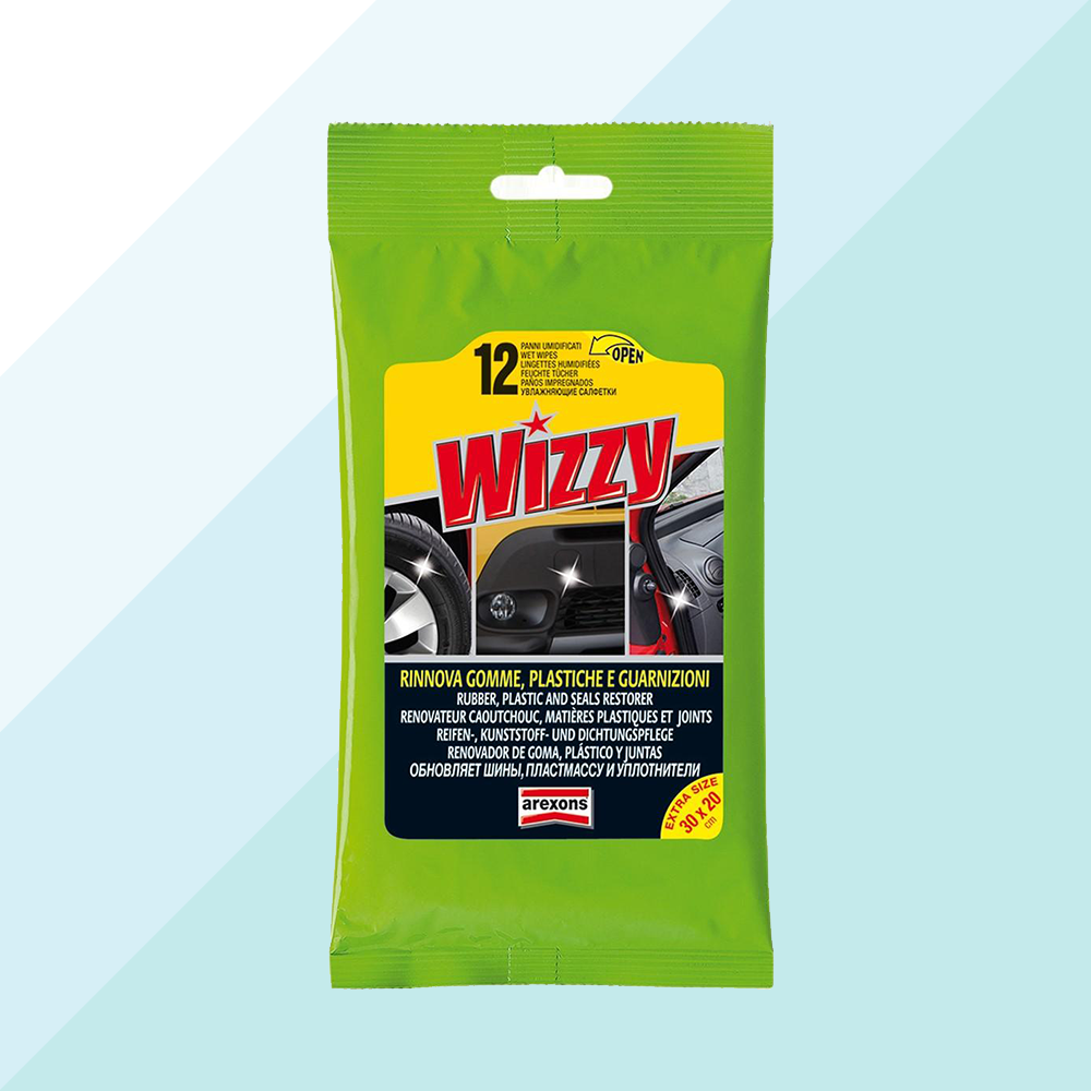Arexons 12 Salviette Umidificate Wizzy Rinnova Gomme Plastiche e Guarnizioni 1911 (6100850245790)