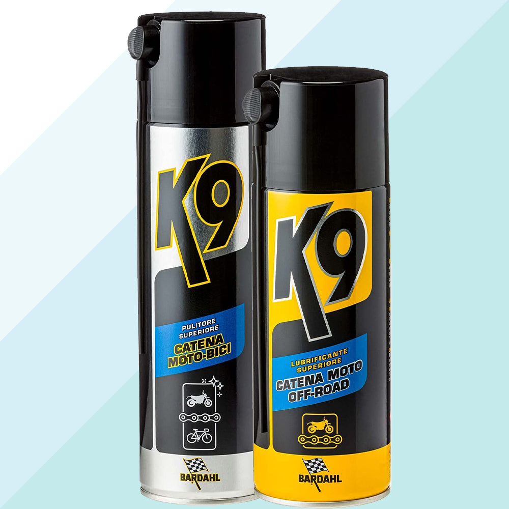 Bardahl K9 Kit Lubrificante e Pulitore Superiore Spray per Catene Moto Off Road (7975294763228)