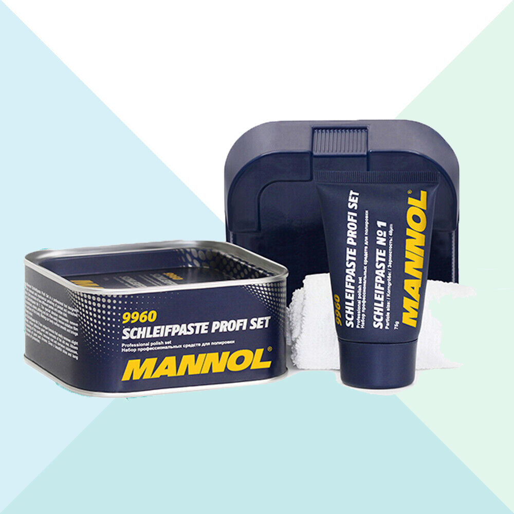 Mannol Pasta Abrasiva Carrozzeria Auto Kit Professionale con Polish Lucidante e Panno 9960 (5795699654814)