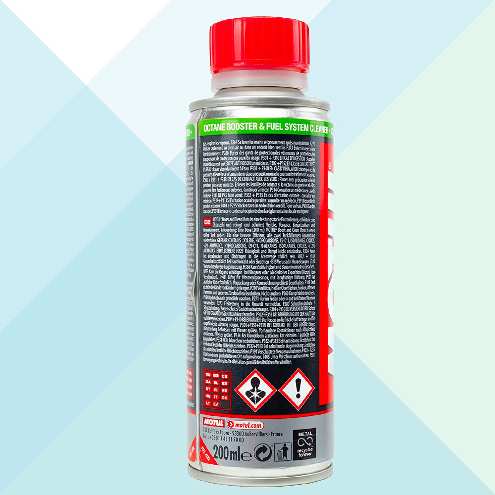 Motul Boost And Clean Moto Additivo Lavaggio Valvole ed Elevatore Ottani Moto 110873 (7931543257308)