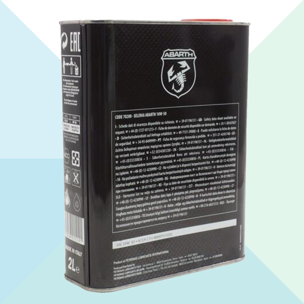 Selenia Olio Motore Originale 10W50 Abarth 100% Sintetico 2 Litri 13133701 (6059778080926)