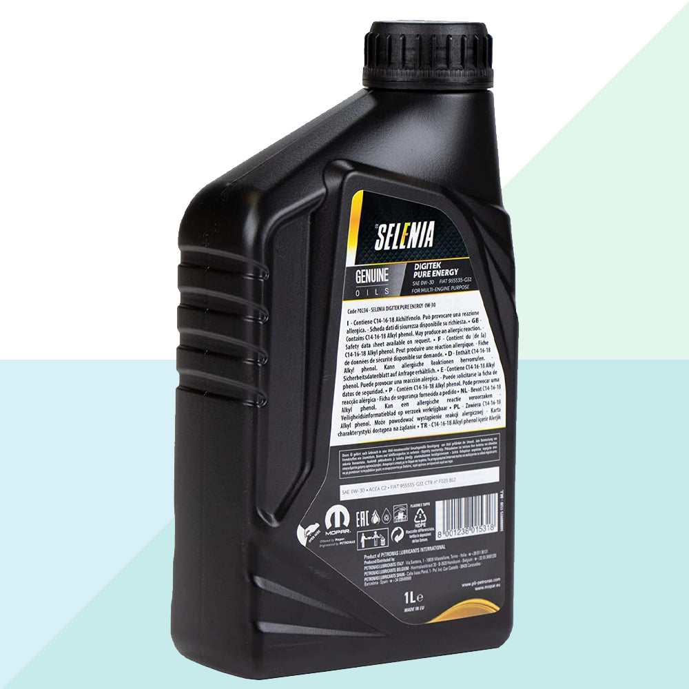 Selenia Olio Motore Originale 0W30 Digitek Pure Energy Benzina Twinair 1 Litro 13891639 (6044935159966)