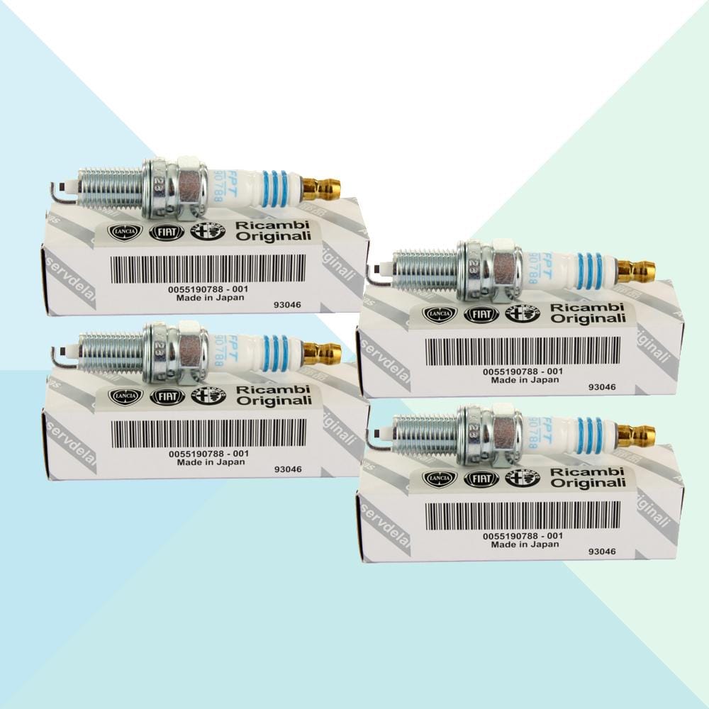 Fiat Candele Originali Box 4 Pz. ZKR7A-10-NGK 500 Grande Punto Panda 55190788 (6015496519838)